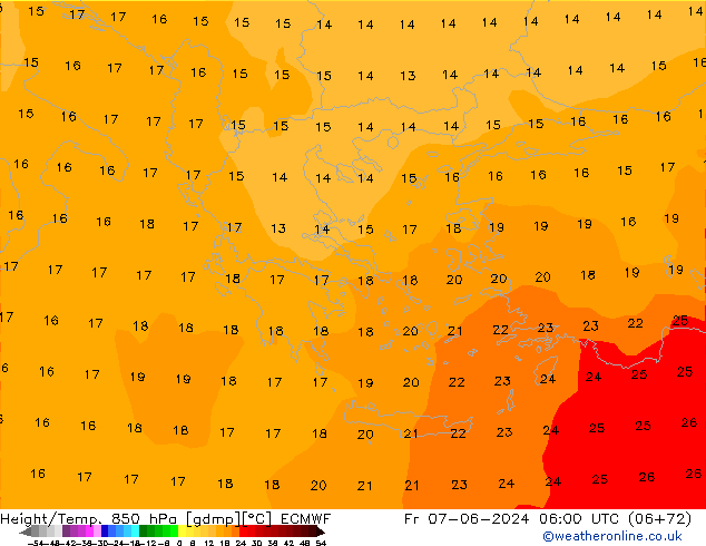 Z500/Yağmur (+YB)/Z850 ECMWF Cu 07.06.2024 06 UTC