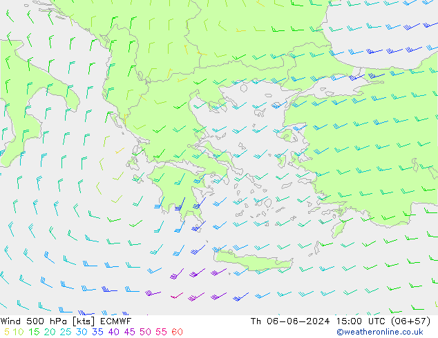 Vent 500 hPa ECMWF jeu 06.06.2024 15 UTC