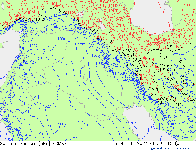 приземное давление ECMWF чт 06.06.2024 06 UTC