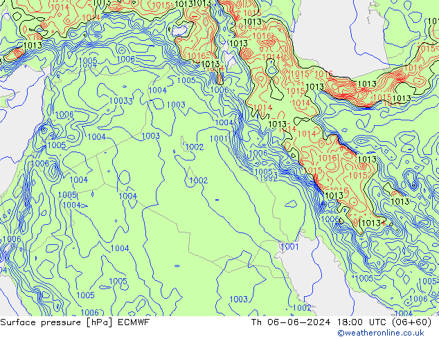 приземное давление ECMWF чт 06.06.2024 18 UTC