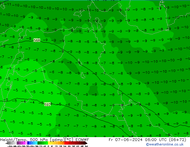 Z500/Rain (+SLP)/Z850 ECMWF пт 07.06.2024 06 UTC