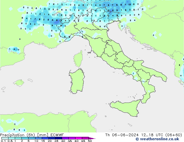 Z500/Rain (+SLP)/Z850 ECMWF Th 06.06.2024 18 UTC