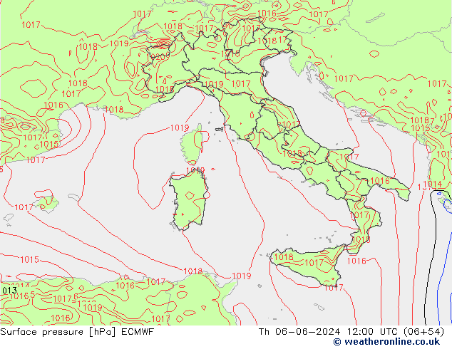 Bodendruck ECMWF Do 06.06.2024 12 UTC