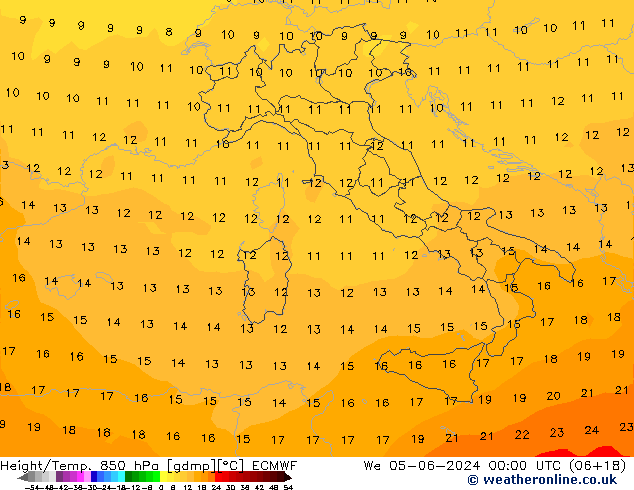 Z500/Rain (+SLP)/Z850 ECMWF We 05.06.2024 00 UTC