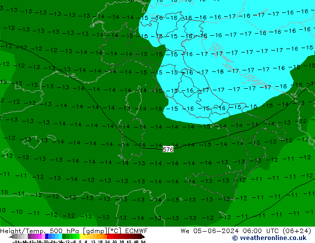 Z500/Regen(+SLP)/Z850 ECMWF wo 05.06.2024 06 UTC