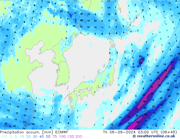 Precipitation accum. ECMWF Th 06.06.2024 03 UTC