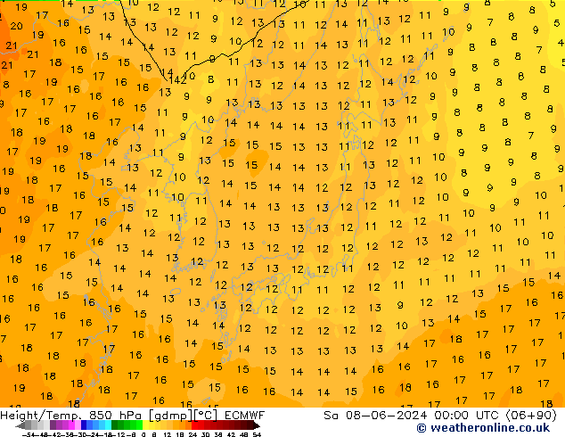 Z500/Rain (+SLP)/Z850 ECMWF Sa 08.06.2024 00 UTC