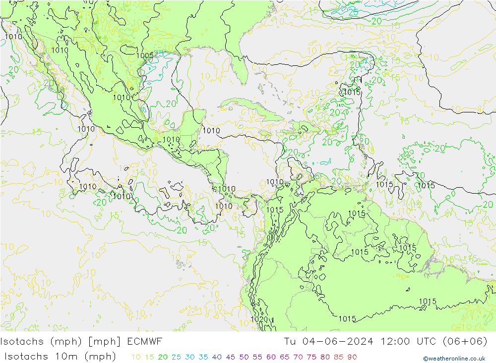 Isotachen (mph) ECMWF di 04.06.2024 12 UTC