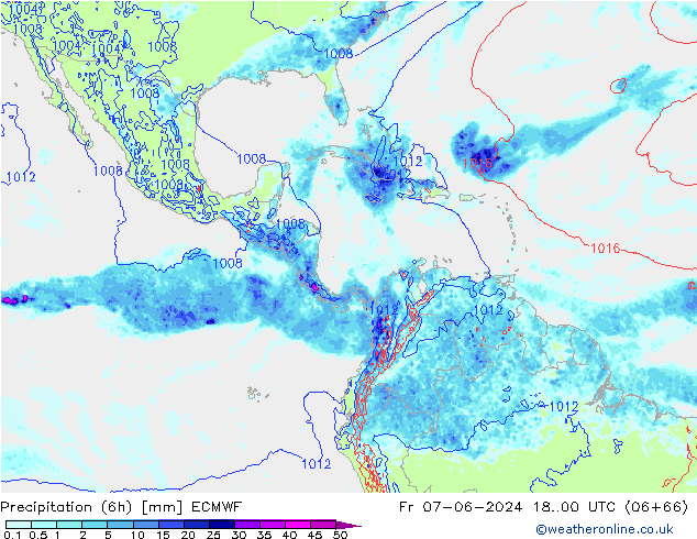 Z500/Rain (+SLP)/Z850 ECMWF vie 07.06.2024 00 UTC