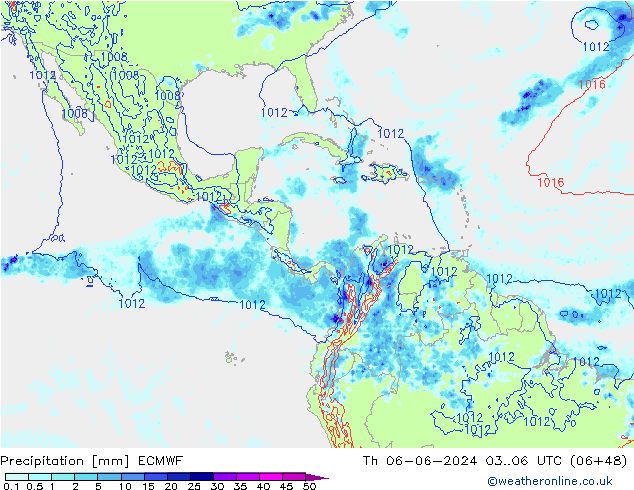 осадки ECMWF чт 06.06.2024 06 UTC