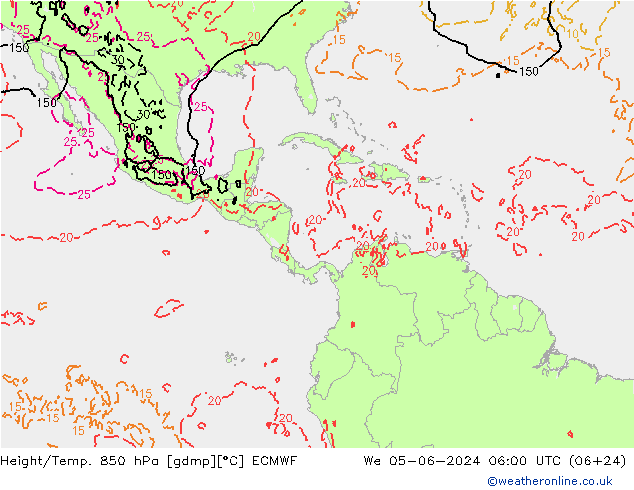 Z500/Rain (+SLP)/Z850 ECMWF mié 05.06.2024 06 UTC