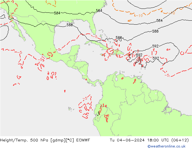 Z500/Rain (+SLP)/Z850 ECMWF Tu 04.06.2024 18 UTC