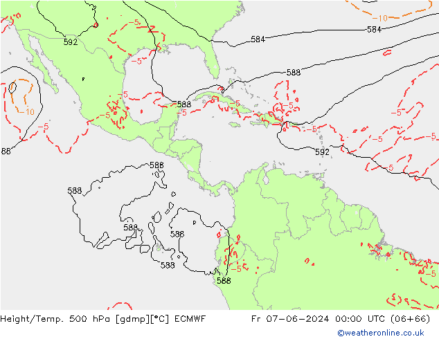 Z500/Rain (+SLP)/Z850 ECMWF vie 07.06.2024 00 UTC