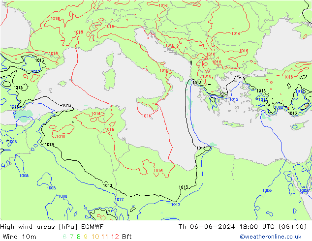 Windvelden ECMWF do 06.06.2024 18 UTC