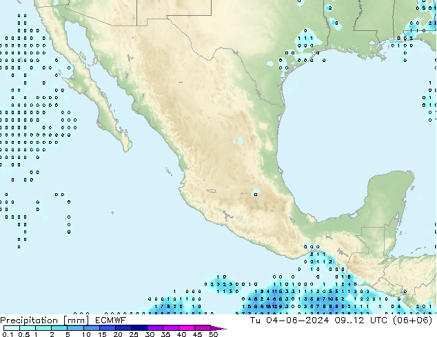 Precipitation ECMWF Tu 04.06.2024 12 UTC