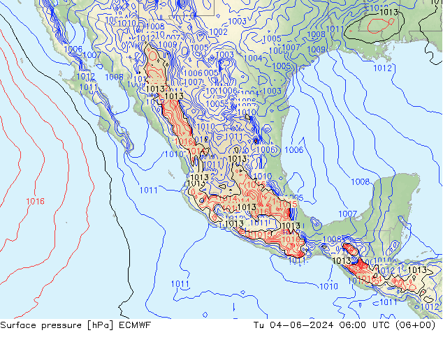 Pressione al suolo ECMWF mar 04.06.2024 06 UTC