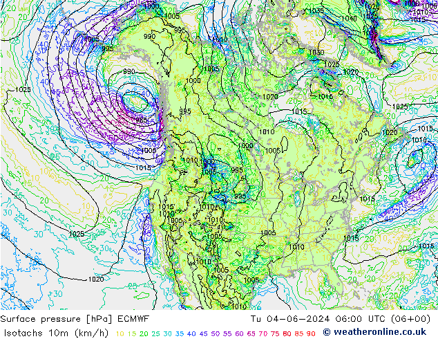 Isotachs (kph) ECMWF Ter 04.06.2024 06 UTC