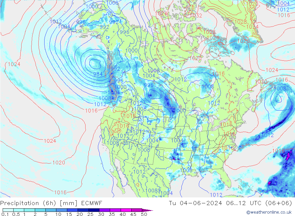 Z500/Rain (+SLP)/Z850 ECMWF Di 04.06.2024 12 UTC