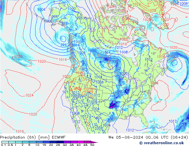 Z500/Rain (+SLP)/Z850 ECMWF śro. 05.06.2024 06 UTC