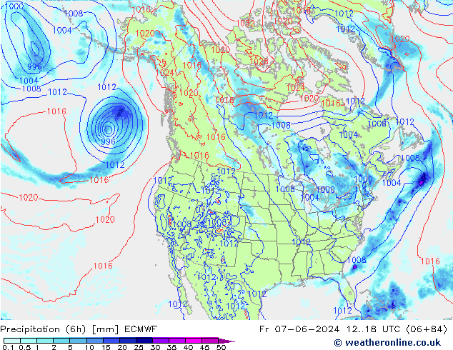 Z500/Rain (+SLP)/Z850 ECMWF Pá 07.06.2024 18 UTC