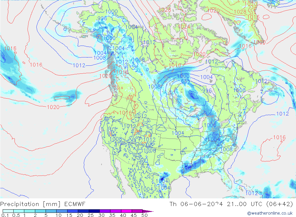 Precipitation ECMWF Th 06.06.2024 00 UTC