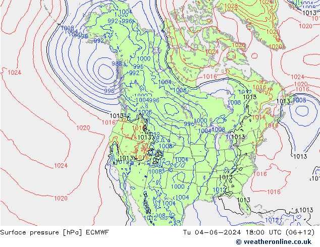 Bodendruck ECMWF Di 04.06.2024 18 UTC