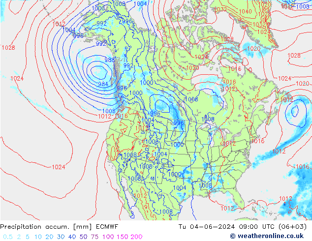 Precipitation accum. ECMWF wto. 04.06.2024 09 UTC