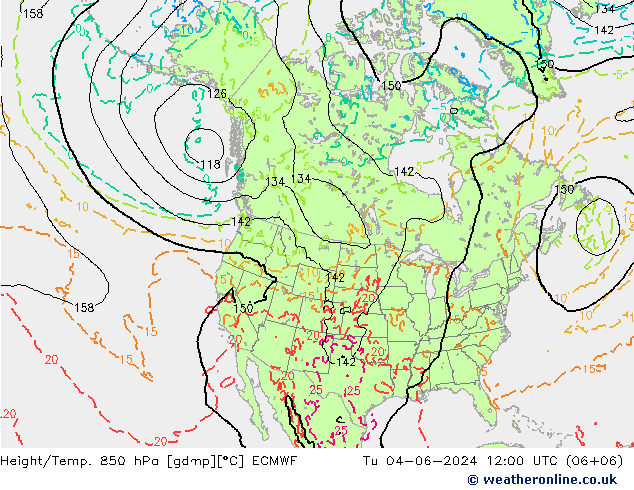Z500/Rain (+SLP)/Z850 ECMWF Di 04.06.2024 12 UTC