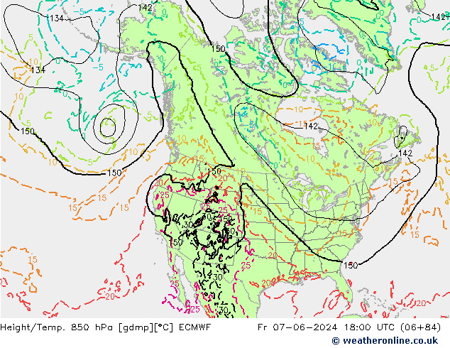 Z500/Rain (+SLP)/Z850 ECMWF Pá 07.06.2024 18 UTC
