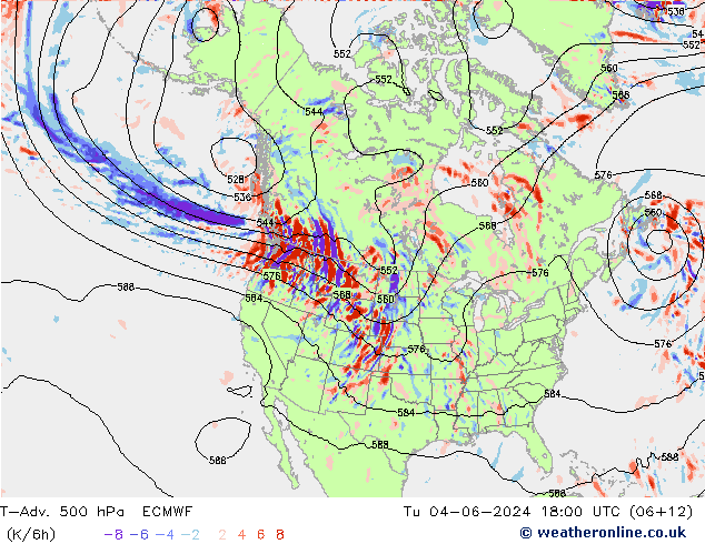 T-Adv. 500 hPa ECMWF Ter 04.06.2024 18 UTC