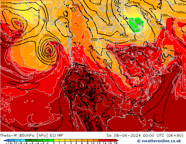 Theta-W 850hPa ECMWF sam 08.06.2024 00 UTC