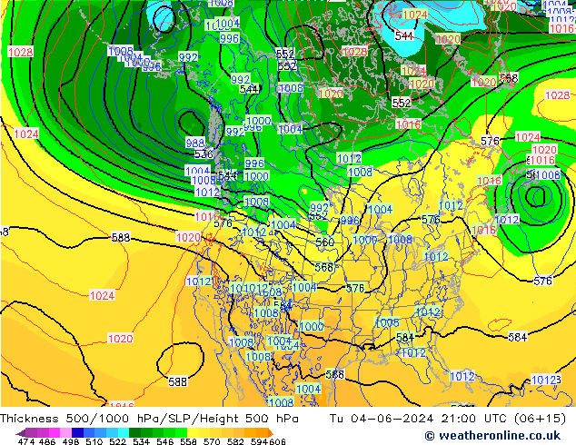 500-1000 hPa Kalınlığı ECMWF Sa 04.06.2024 21 UTC