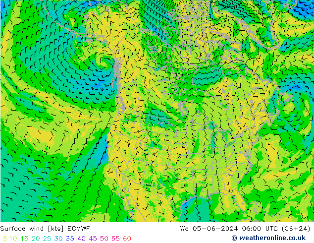 Surface wind ECMWF St 05.06.2024 06 UTC