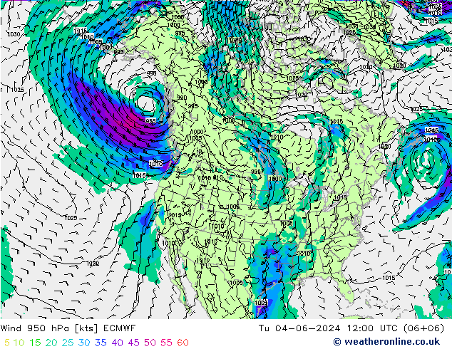 Viento 950 hPa ECMWF mar 04.06.2024 12 UTC