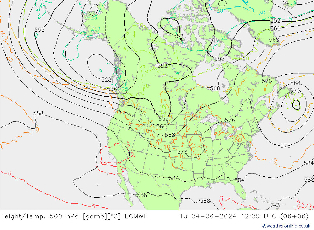 Z500/Rain (+SLP)/Z850 ECMWF Di 04.06.2024 12 UTC