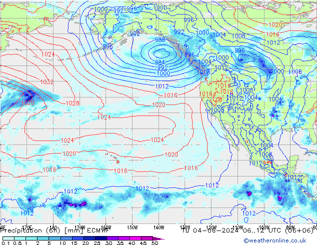 Z500/Rain (+SLP)/Z850 ECMWF mar 04.06.2024 12 UTC