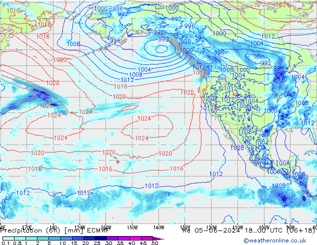 Z500/Rain (+SLP)/Z850 ECMWF We 05.06.2024 00 UTC