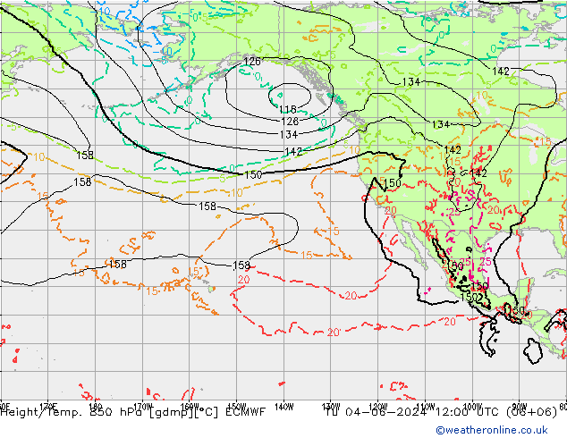 Z500/Rain (+SLP)/Z850 ECMWF mar 04.06.2024 12 UTC