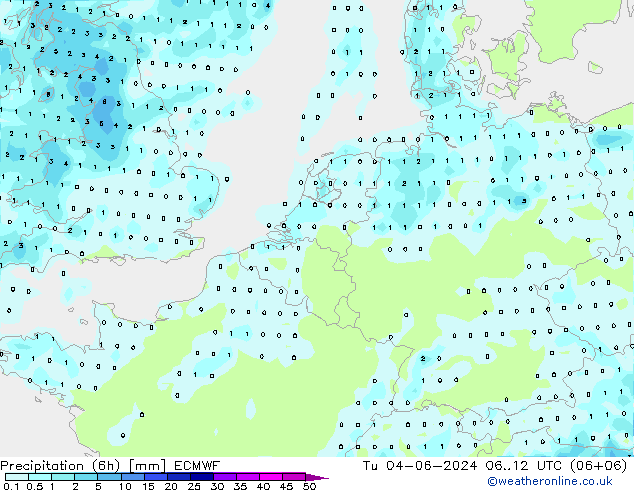 Z500/Rain (+SLP)/Z850 ECMWF Di 04.06.2024 12 UTC