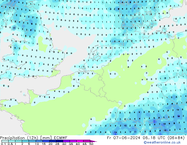 Precipitação (12h) ECMWF Sex 07.06.2024 18 UTC