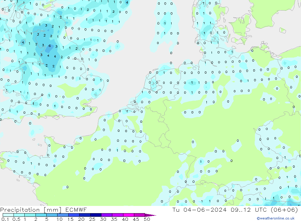 Niederschlag ECMWF Di 04.06.2024 12 UTC