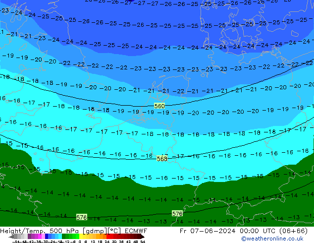 Z500/Regen(+SLP)/Z850 ECMWF vr 07.06.2024 00 UTC