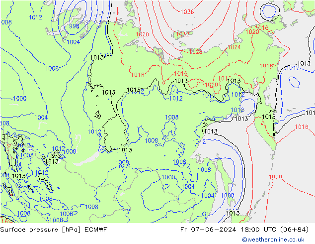 Yer basıncı ECMWF Cu 07.06.2024 18 UTC