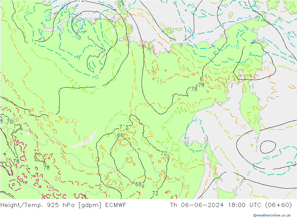 Hoogte/Temp. 925 hPa ECMWF do 06.06.2024 18 UTC