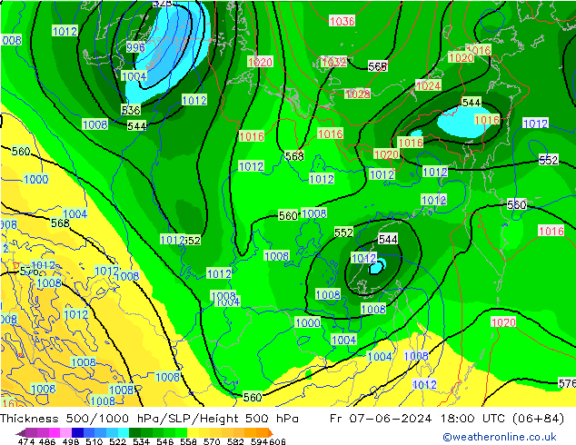 Thck 500-1000hPa ECMWF Sex 07.06.2024 18 UTC