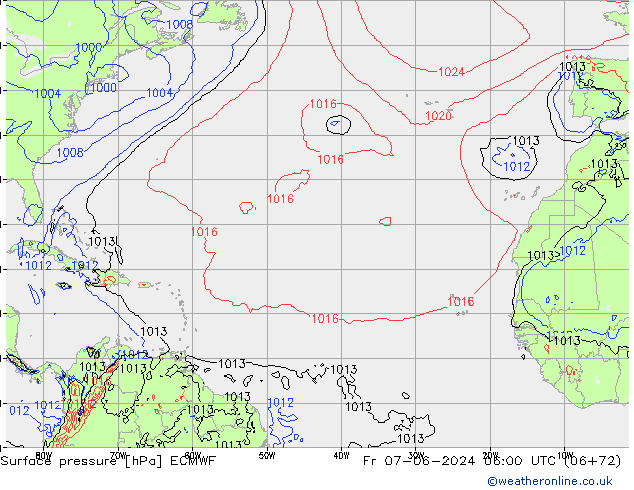 Surface pressure ECMWF Fr 07.06.2024 06 UTC