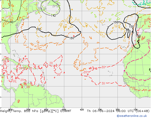 Z500/Rain (+SLP)/Z850 ECMWF jeu 06.06.2024 06 UTC