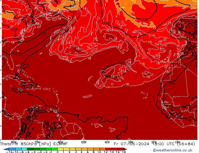 Theta-W 850hPa ECMWF  07.06.2024 18 UTC