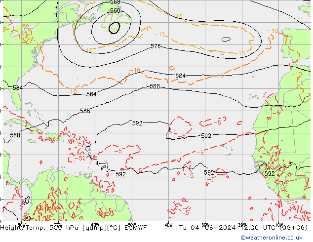 Z500/Rain (+SLP)/Z850 ECMWF mar 04.06.2024 12 UTC