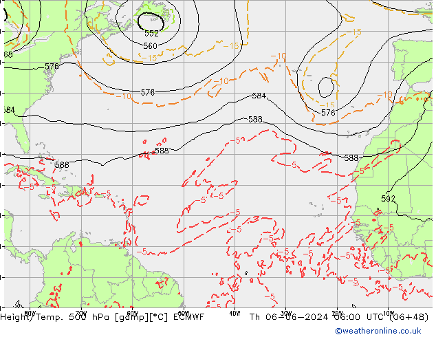 Z500/Rain (+SLP)/Z850 ECMWF jeu 06.06.2024 06 UTC